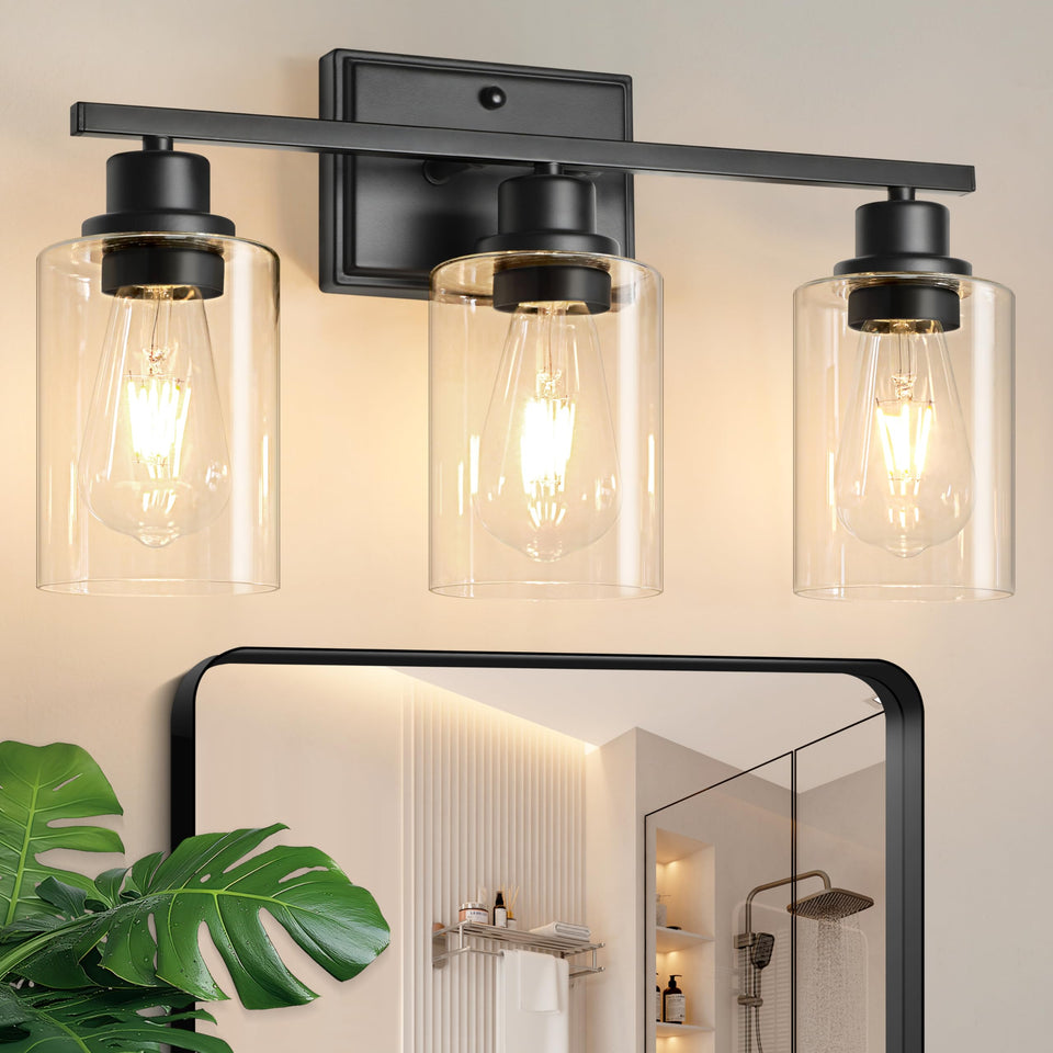 Unicozin 3-light bathroom vanity fixture with mirror-ready glow.