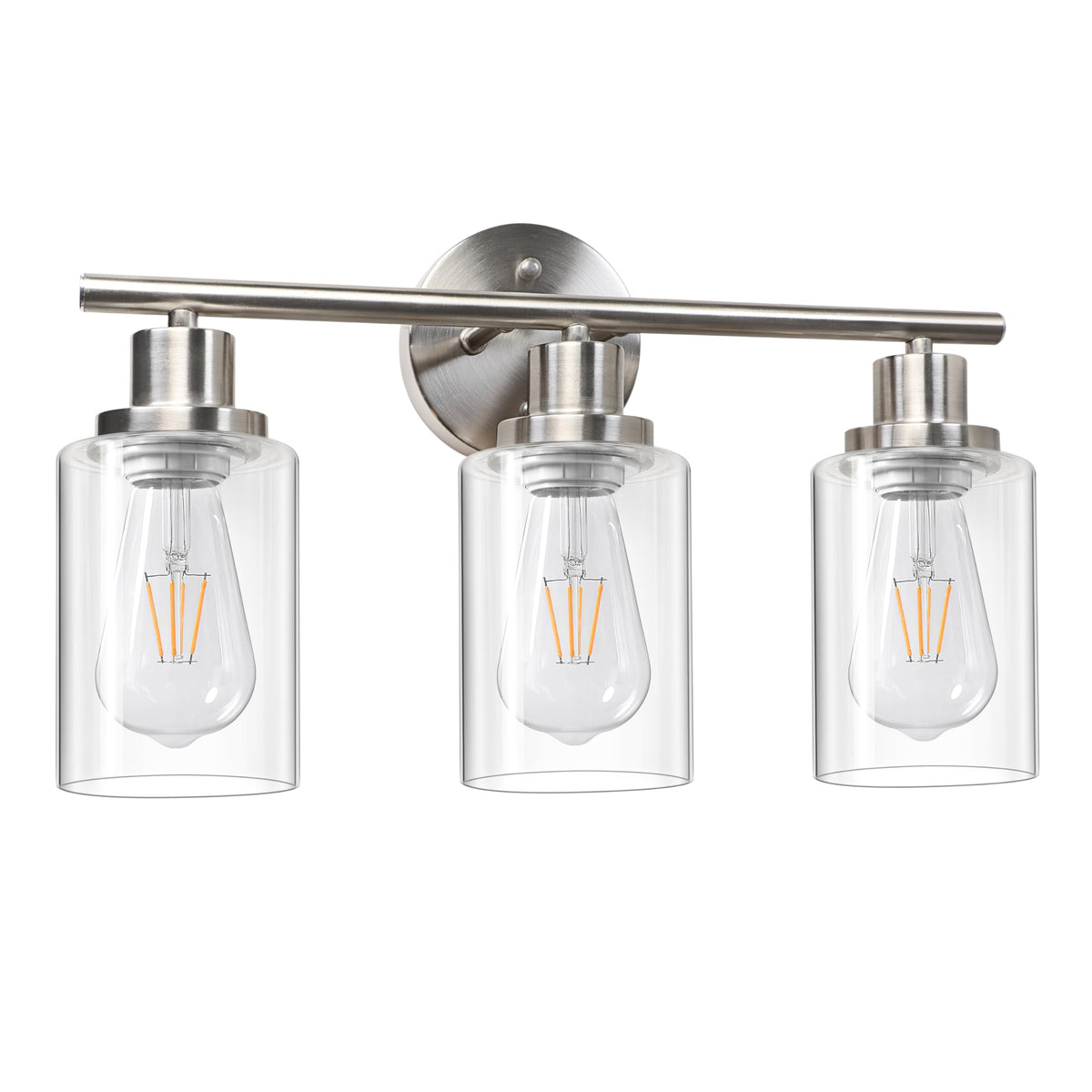 Unicozin 3-light fixture enhances living area with polished nickel touch.