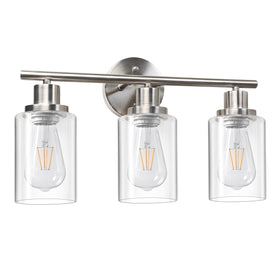 Unicozin 3-light fixture enhances living area with polished nickel touch.