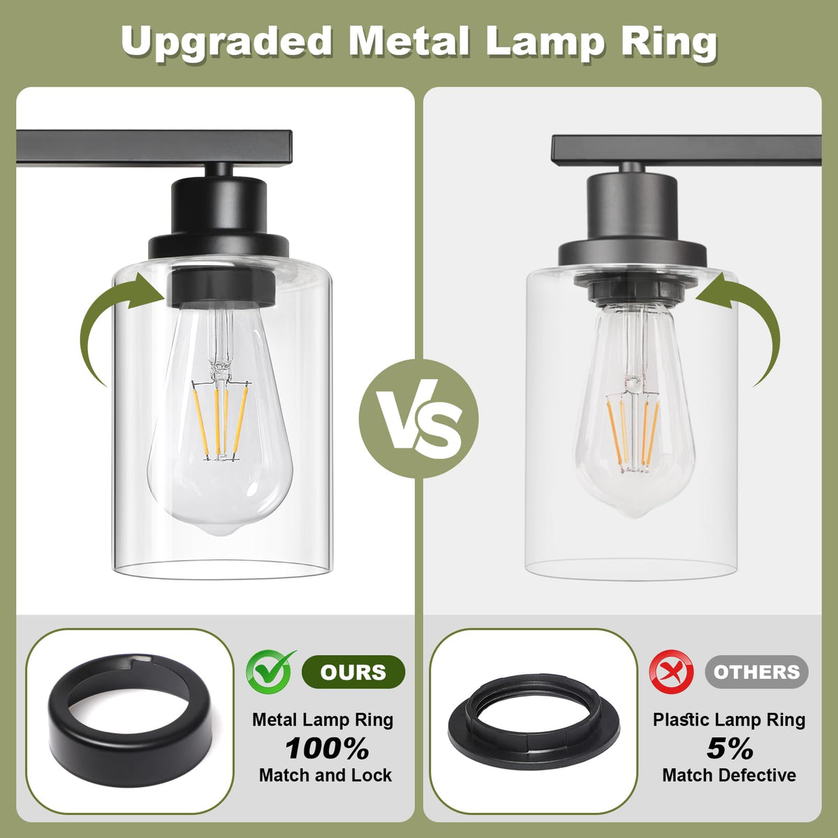 Unicozin 33-inch length fits small to medium mirrors for balanced bathroom illumination.