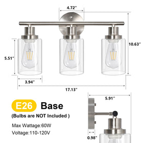 Unicozin bathroom fixture using E26 base fits many bulb types.
