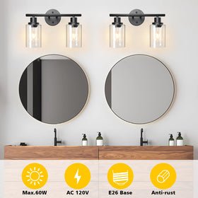 Unicozin bathroom light fixture with E26 base supporting LED, CFL, or incandescent bulbs.