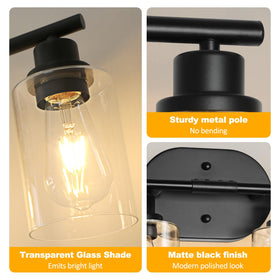Unicozin clear glass shades protect bulbs and emit bright, even light.