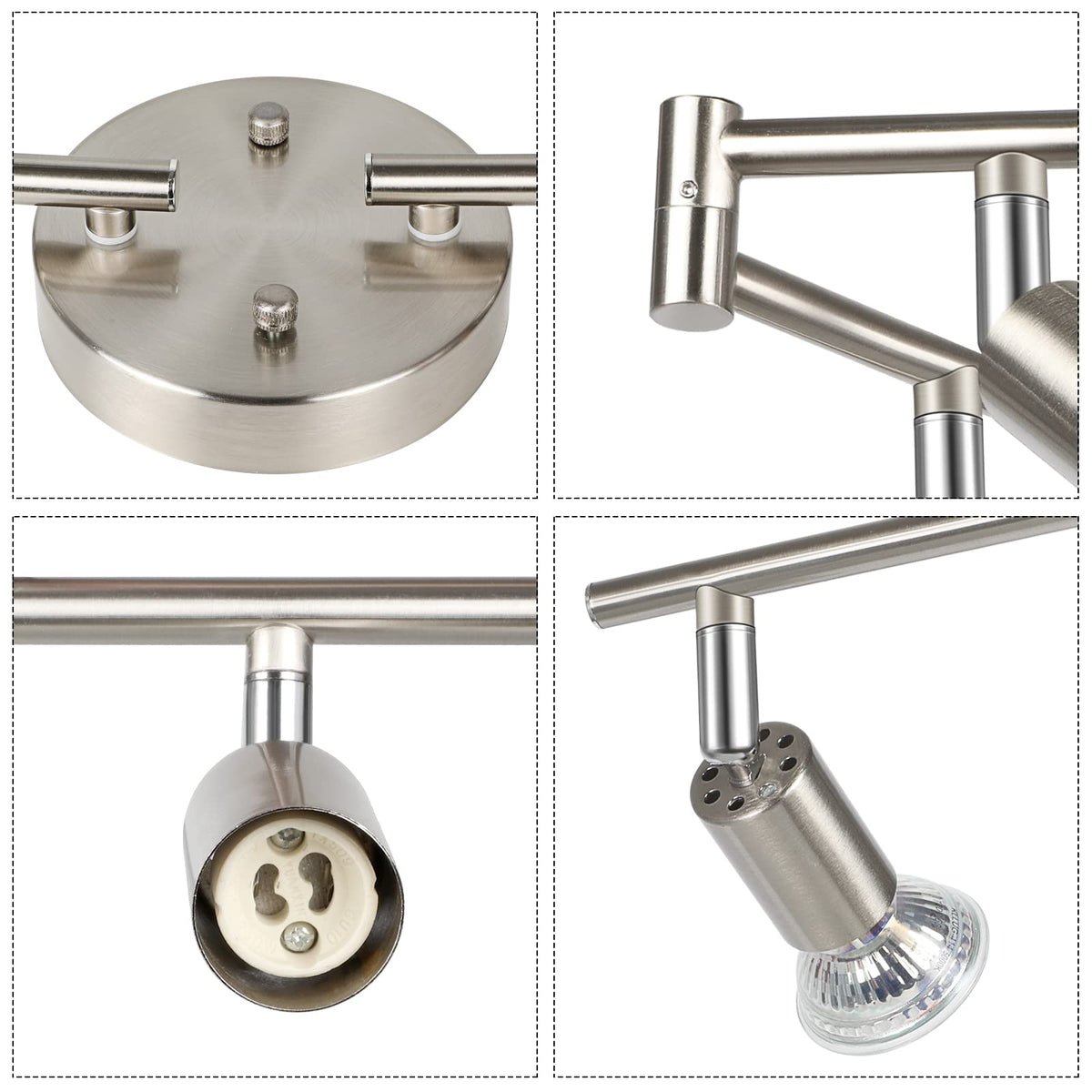 Unicozin eight 4W GU10 bulbs provide 400lm daylight white brightness.