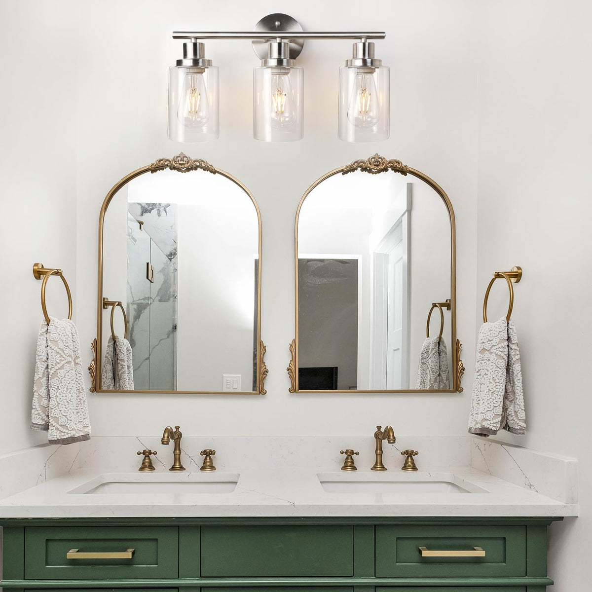 Unicozin hallway wall light with glass shade guides spaces.