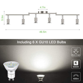 Unicozin GU10 bulbs provide daylight 5000K with 400 lumens.