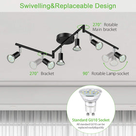 Unicozin track light kit with extended heads for precise lighting