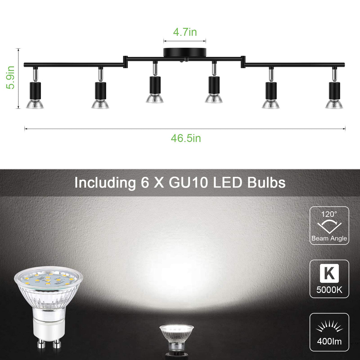 Unicozin track lights with rotated heads highlighting targeted areas