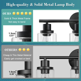 Unicozin modern bathroom light fixture with versatile wall mount above mirror