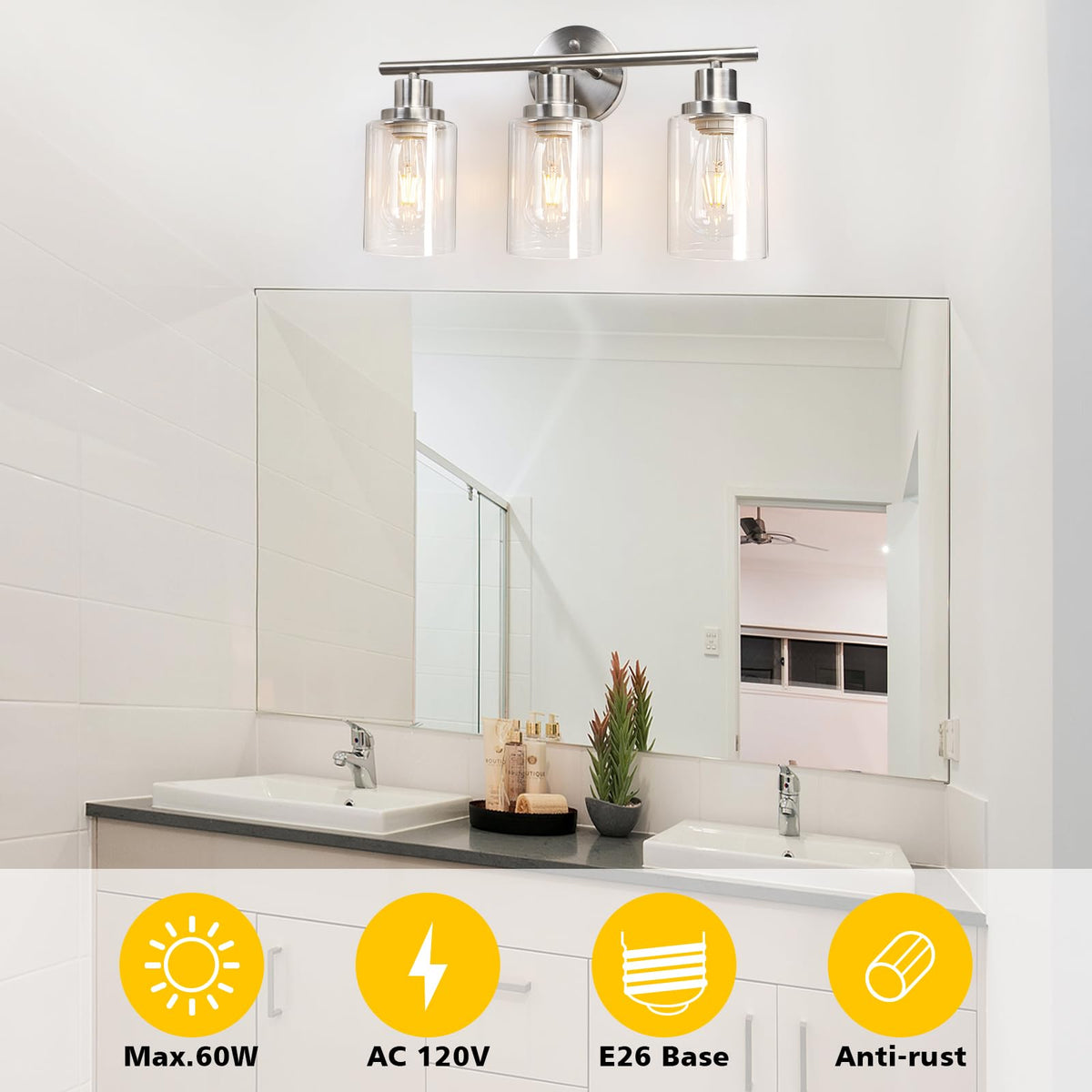 Unicozin modern bathroom sconce comes with simple installation.