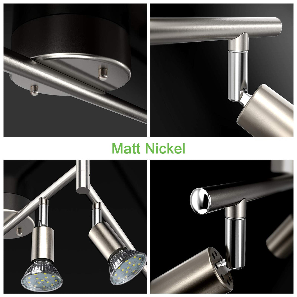 Unicozin rotatable heads for flexible lighting angles.
