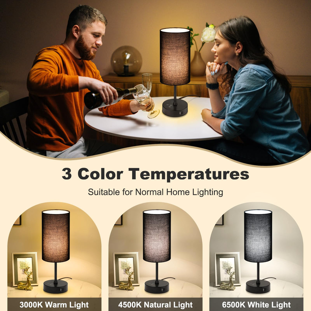 Unicozin table lamp showing 3CCT and RGB modes for versatile scenes.