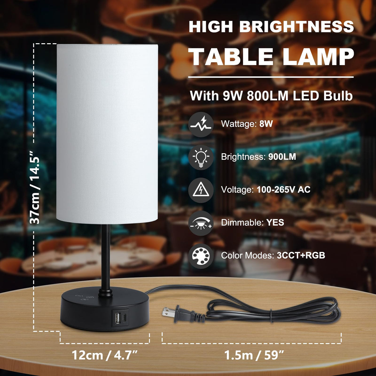 Unicozin ambient light ideal for reading, relaxing, or accenting decor.