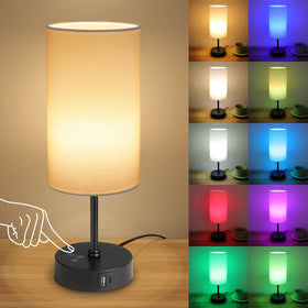 Unicozin table lamp base and shade provide stable light with a cozy fabric glow.