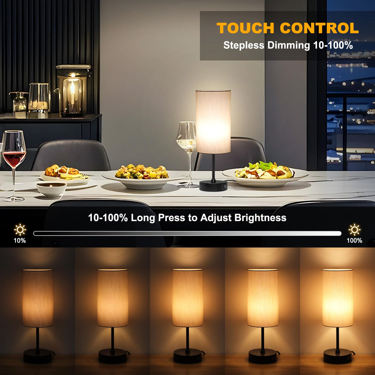 Unicozin table lamp with dual USB-C ports for convenient charging.