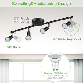 Unicozin track bar on ceiling offers stylish task lighting for kitchens.
