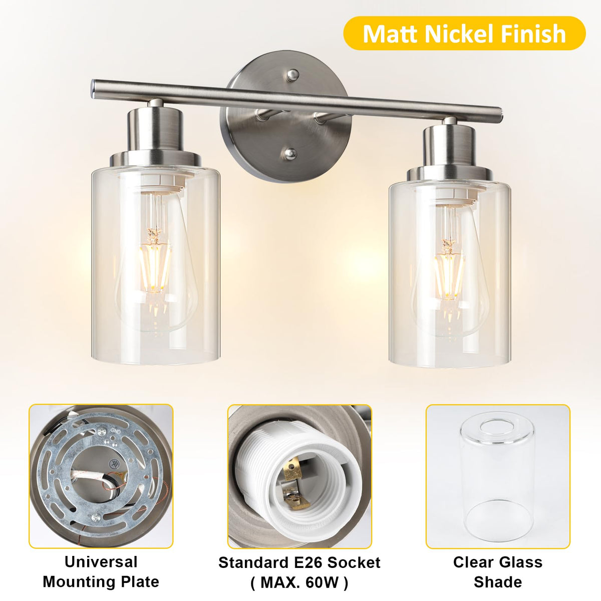 Unicozin up-down reversible vanity light for customizable lighting above or below mirrors