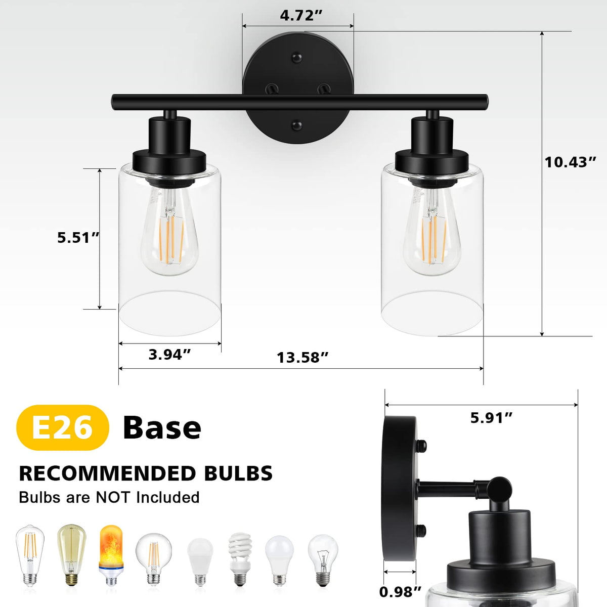 Unicozin vanity light shows up-down reversible mounting above vanity or stairs.
