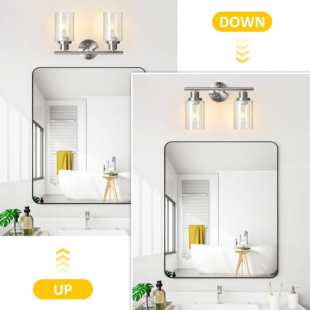 Unicozin wall light fixture with E26 base supports LED or incandescent bulbs for flexible brightness