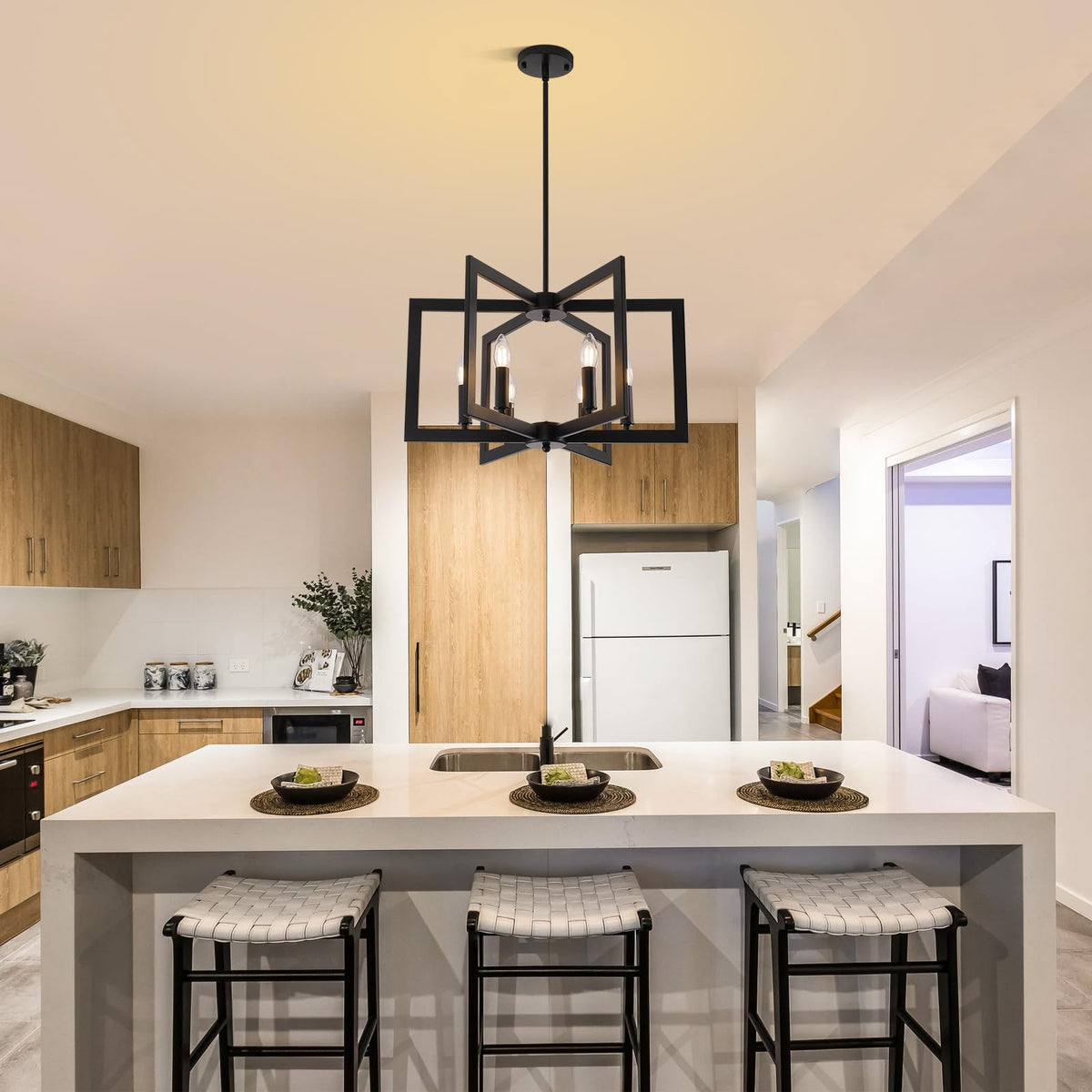 Adjustable-height UnicozoHome chandelier adapts to ceiling heights