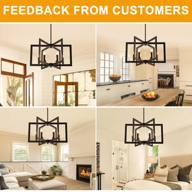 Dining room chandelier by UnicozoHome complements 21.3-inch fixture width