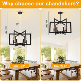 Kitchen island chandelier by UnicozoHome provides stylish task lighting