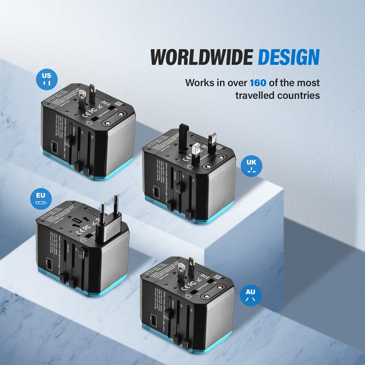 Unidapt built-in fuse and safety shutters illustrate protective design.