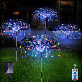 Unihoh 4-pack solar garden lights brighten pathways and lawns.