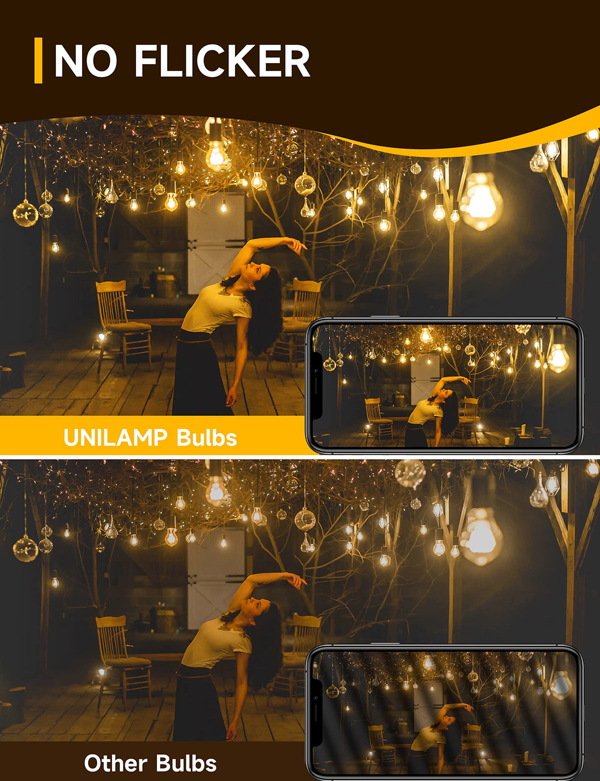 UNILAMP 4 pack Edison bulbs for reliable decorative indoor lighting.
