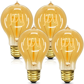 UNILAMP Edison bulb with teardrop amber glass filament for vintage ambience.