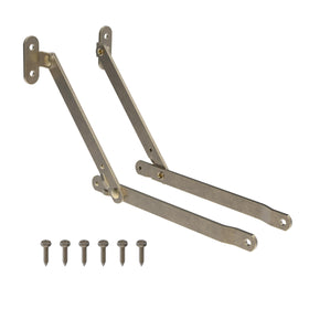 UNIQANTIQ lid stay left hinge with antique brass finish supports secure lid operation.