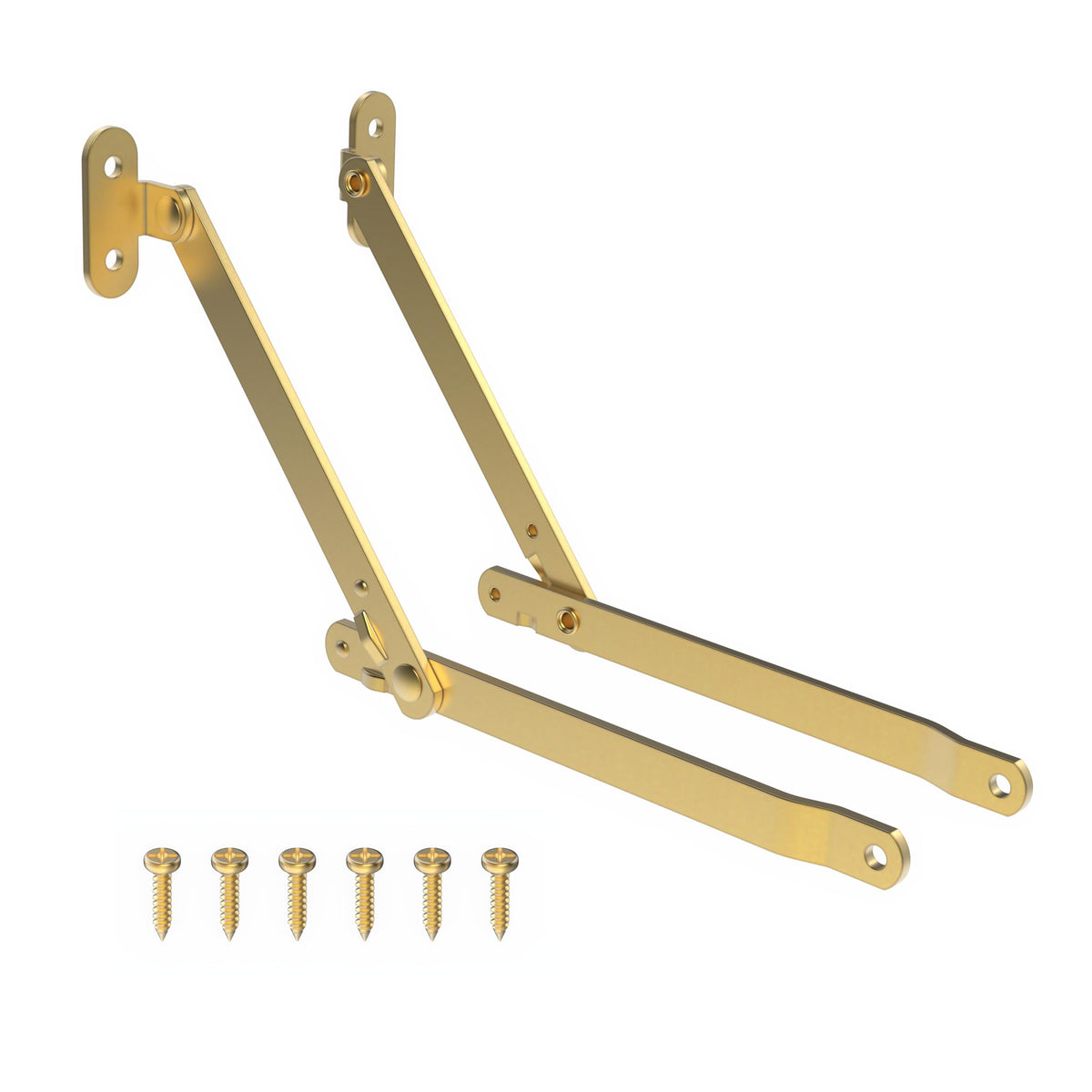 UNIQANTIQ Heavy-Duty Brass Lid Stay — overall view shows robust lid support
