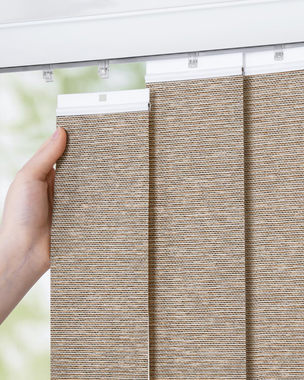UNISHADES vertical blind slats in light brown, 25-pack for refreshed windows