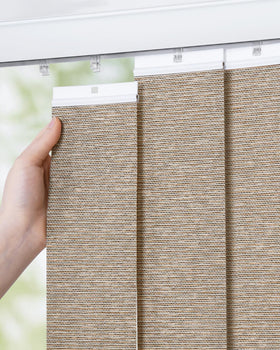 UNISHADES vertical blind slats in light brown, 25-pack for refreshed windows