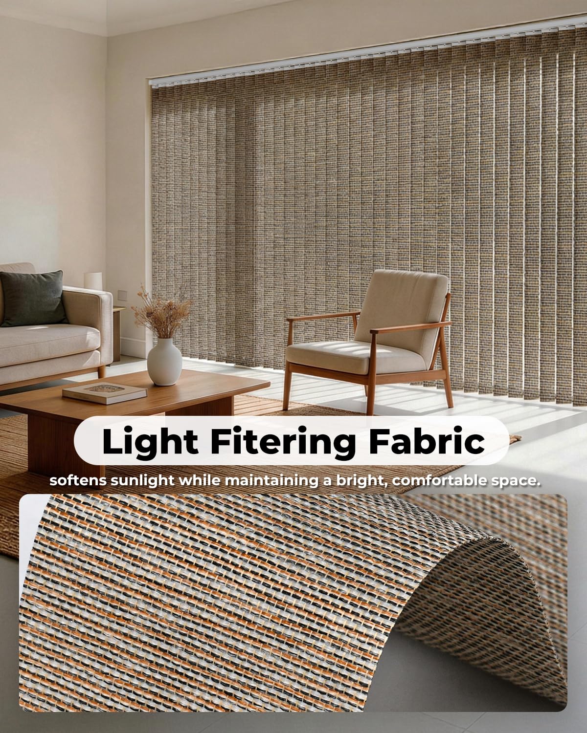 UNISHADES light-filtering slats offer soft daylight and privacy
