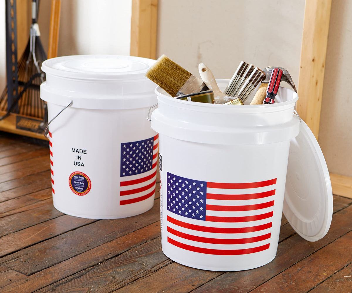 United Solutions comfort-grip handle on a 5-gallon bucket for easy transport