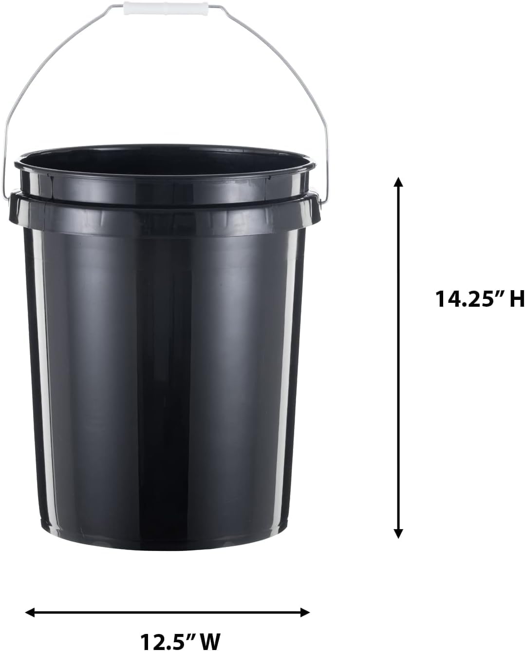 United Solutions heavy-duty bucket close-up shows reinforced top rim for stability.