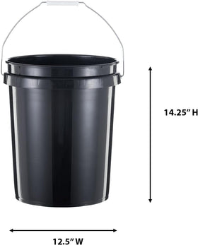 United Solutions heavy-duty bucket close-up shows reinforced top rim for stability.