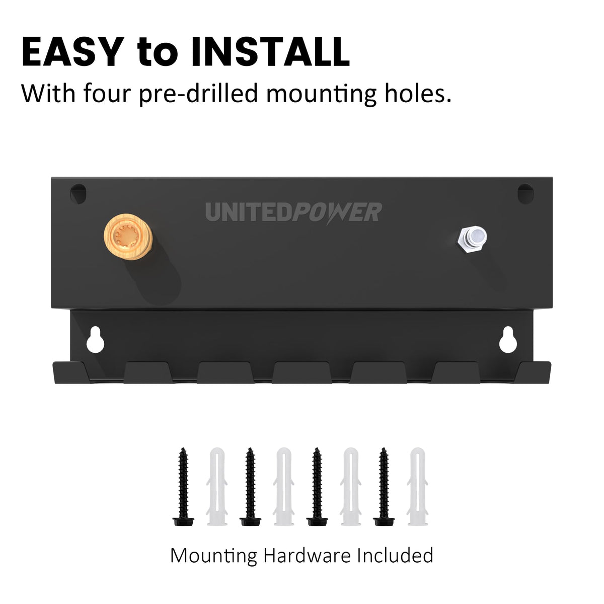 UNITEDPOWER durable metal wall mount provides sturdy garage organization