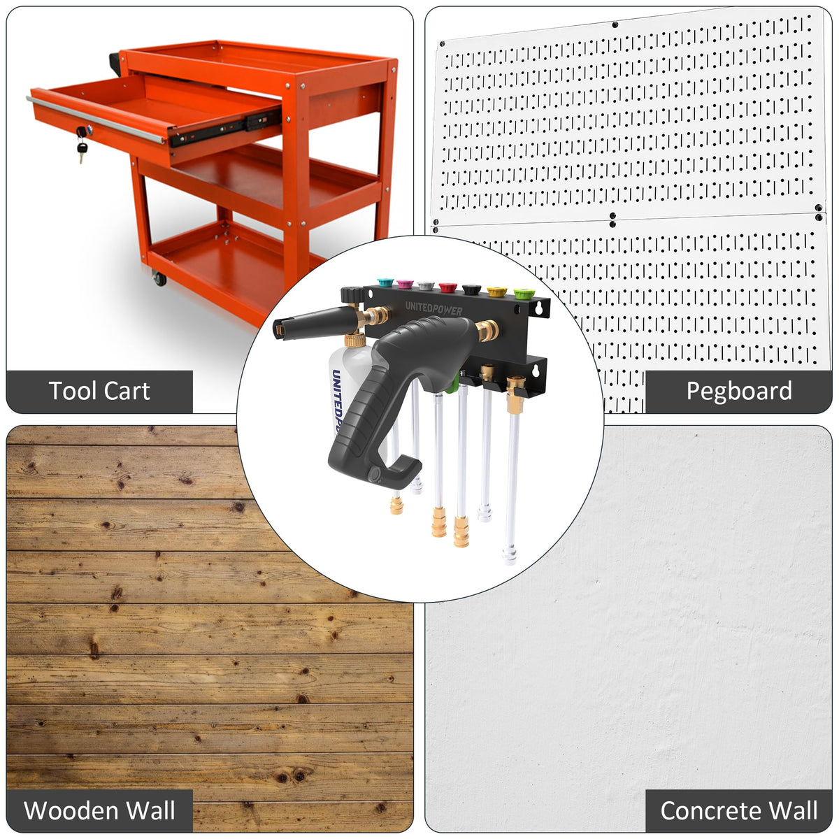 UNITEDPOWER garage organization solution frees space and simplifies tool access