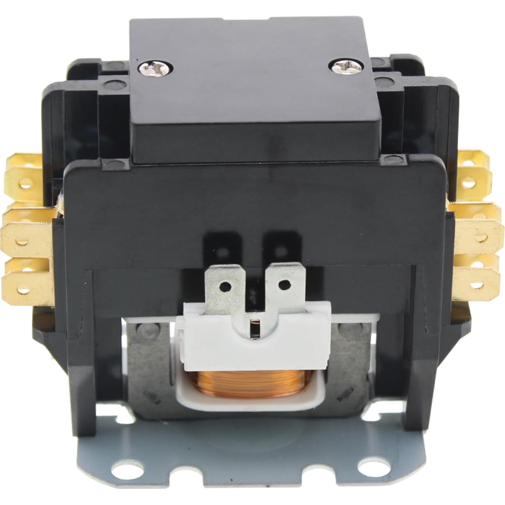 Universal replacement Goodman condenser contactor side view illustrating compact profile for easy installation.