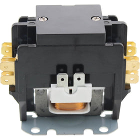 Universal replacement Goodman condenser contactor side view illustrating compact profile for easy installation.