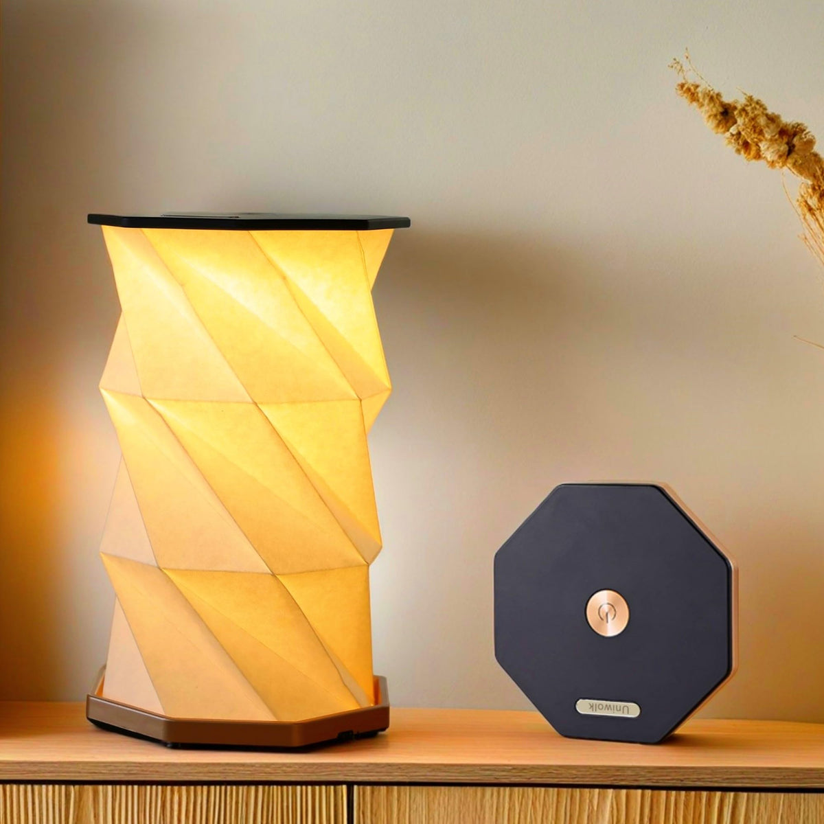Uniwolf travel lamp folded lantern design for easy packing.