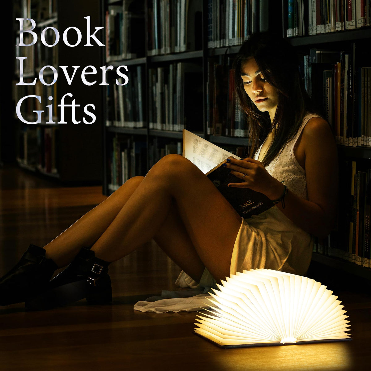 Uniwolk BookLamp folded form for easy travel and cozy reading spaces.