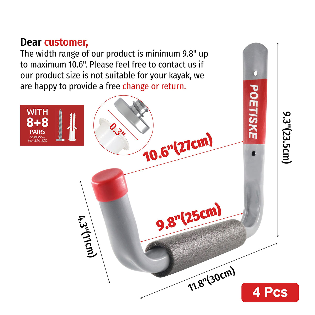 Unp Poetiske ladder hook close-up highlighting heavy-duty strength.
