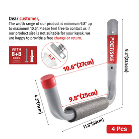 Unp Poetiske ladder hook close-up highlighting heavy-duty strength.
