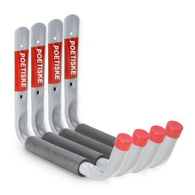 Unp Poetiske utility hooks mounted on wall for versatile garage organization.