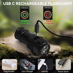 UNROEVS Mini Flashlight durable aluminum build withstands rugged outdoor tasks