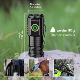 UNROEVS Mini Flashlight five-modes for versatile tasks, camping, or everyday use