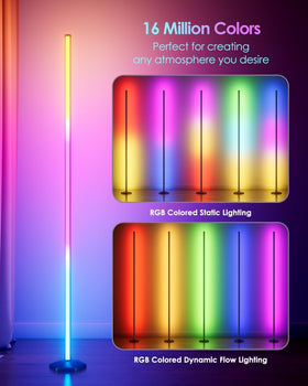 Uocub Corner Floor Lamp LED beads close-up showcasing 16 million color options